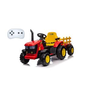 TRATTORE ROSSO CAVALCABILE CON RADIOCOMANDO E RIMORCHIO - immagine 2