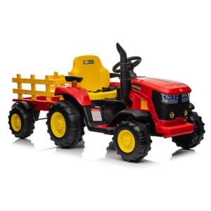 TRATTORE ROSSO CAVALCABILE CON RADIOCOMANDO E RIMORCHIO - immagine 4